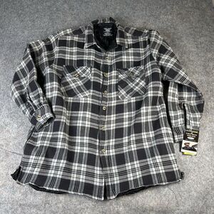 Grit Iron Workwear Quilt Lined Flannel Shirt Mens 2XL Button Up Jacket Plaid